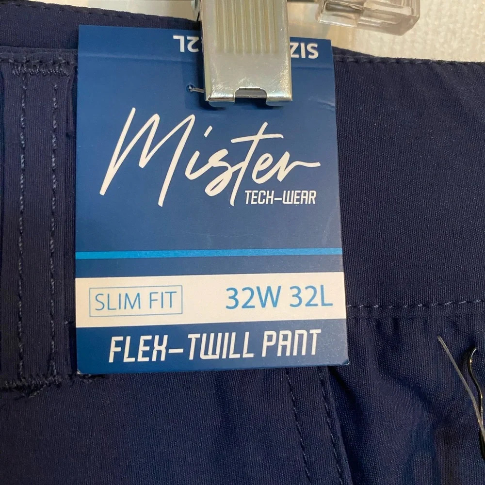 Mister Tech Wear Slim Fit Flex Twill Pant in Blue - Picture 3 of 4